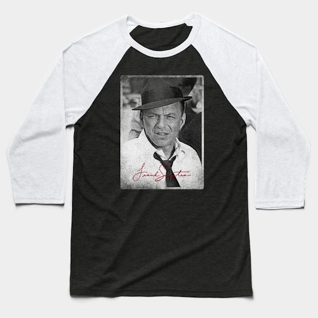 Sinatra Potrait Baseball T-Shirt by AdiGimbal